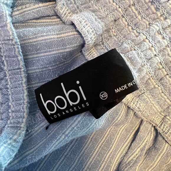 bobi Los Angeles 100% Cotton Pinstripe Wide Leg Pants (XS) - Picture 7 of 8